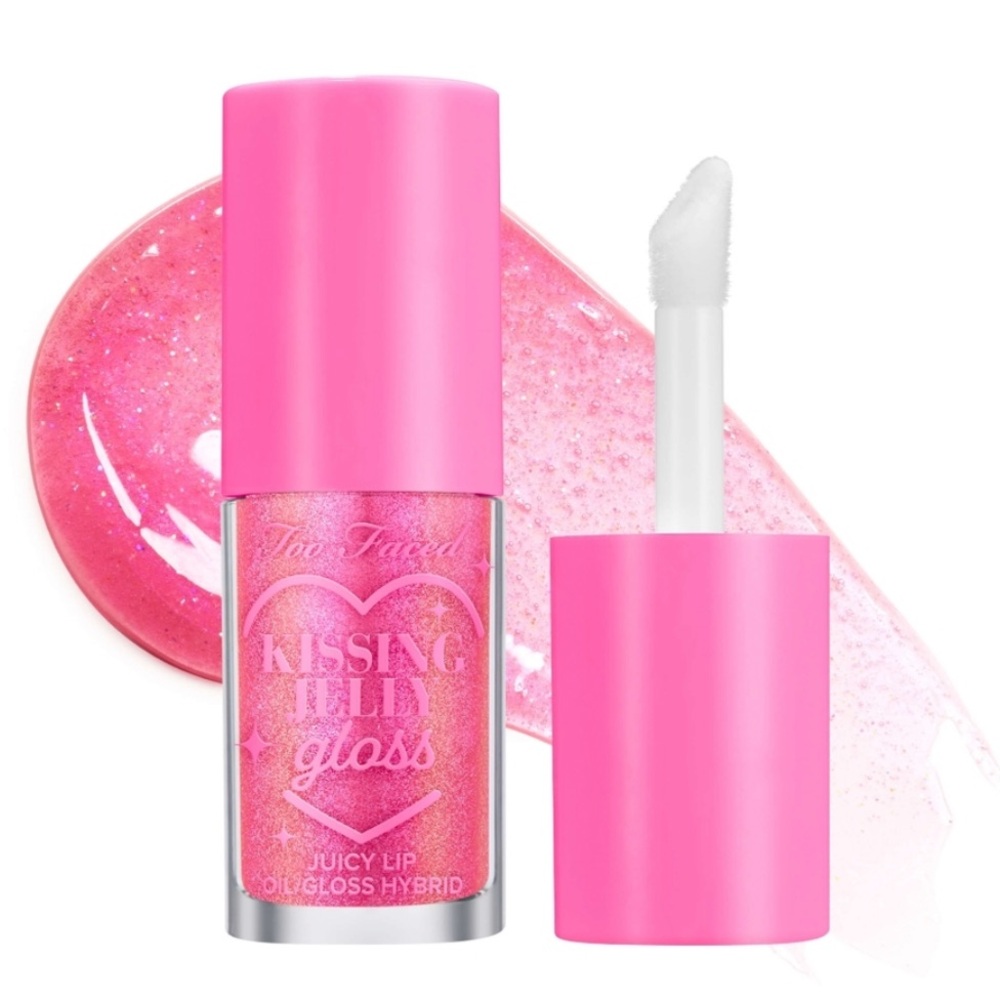 Too Faced Kissing Jelly Lip Oil Gloss- Blue Snow Cone- Bubblegum
